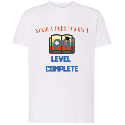 Koszulka na zakończenie szkoły podstawowej Level Complete.png