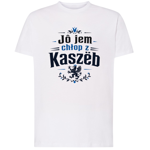 Męska koszulka Jô jem chłop z Kaszëb z gryfem kaszubskim.
