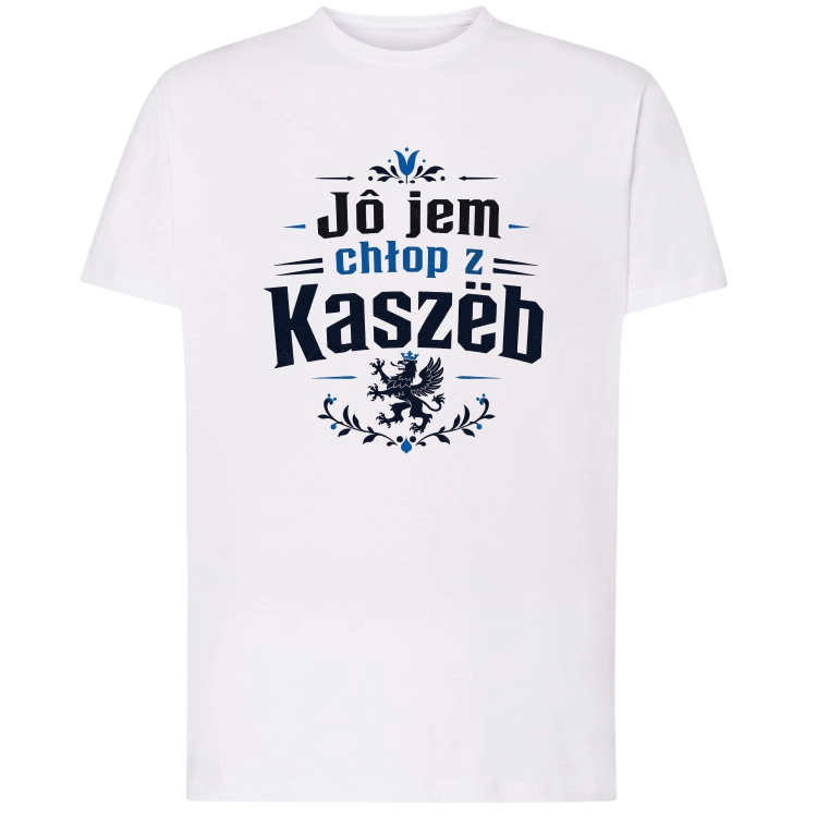 Męska koszulka Jô jem chłop z Kaszëb z gryfem kaszubskim.
