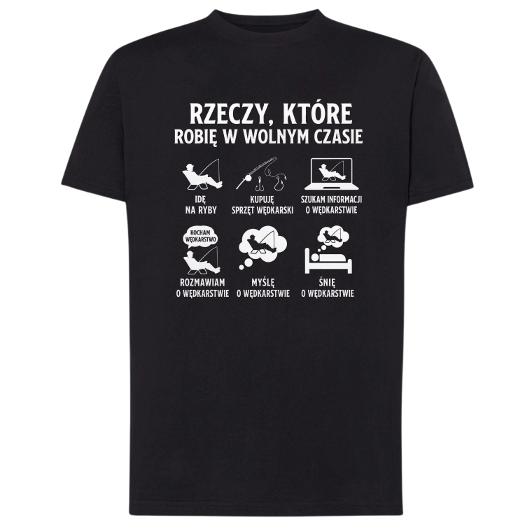 1 Męska koszulka Rzeczy, które robię w wolnym czasie dla wędkarza..png