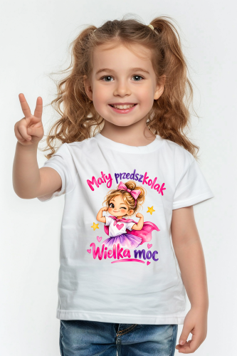 Mały Przedszkolak Wielka Moc – grafika dla dziewczynki na Dzień Przedszkolaka