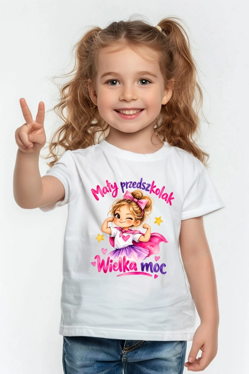 Mały Przedszkolak Wielka Moc – grafika dla dziewczynki na Dzień Przedszkolaka