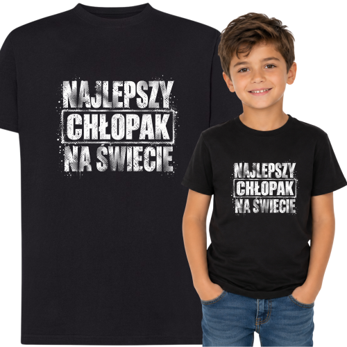 Koszulka na Dzień Chłopaka dla chłopca Najlepszy Chłopak na Świecie czarna