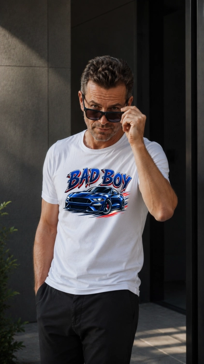 Koszulka męska na Dzień Chłopaka Bad Boy sportowe auto motoryzacja