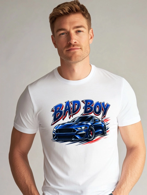 Koszulka męska na Dzień Chłopaka Bad Boy sportowe auto motoryzacja