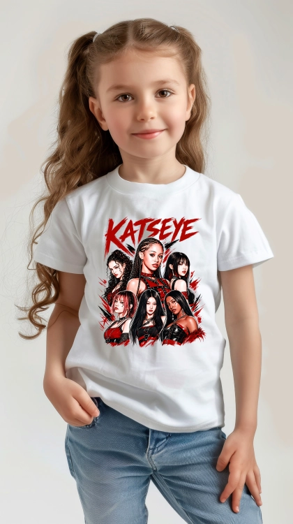 Grafika KATSEYE inspirowana zespołem K-pop na koszulkę