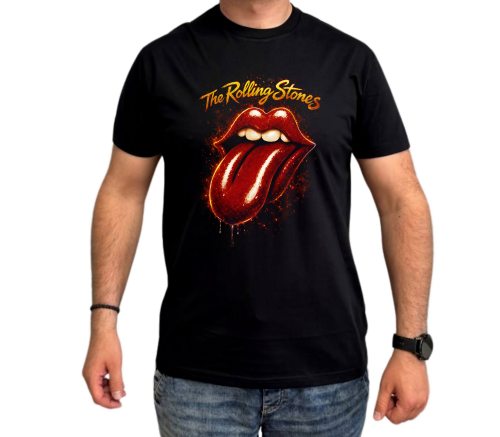 Koszulka The Rolling Stones z czerwoną grafiką języka w rockowym stylu